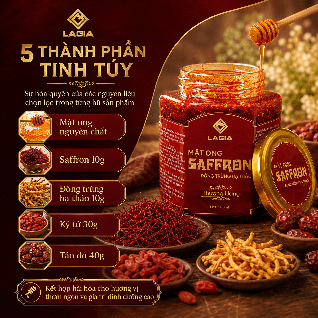 Mật Ong Saffron Đông Trùng Hạ Thảo thumbnail 2