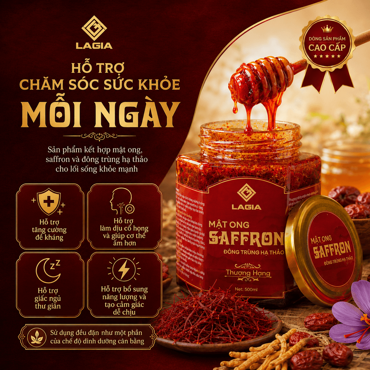 Mật Ong Saffron Đông Trùng Hạ Thảo thumbnail 3