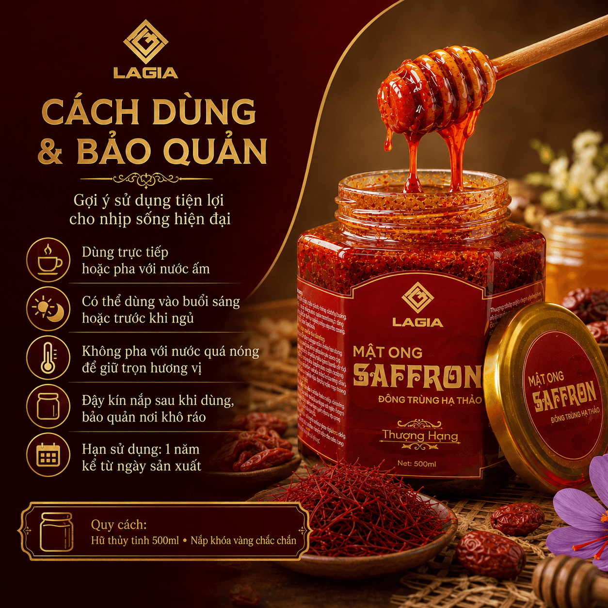 Mật Ong Saffron Đông Trùng Hạ Thảo thumbnail 5