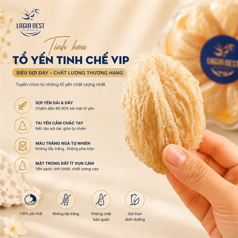 Tổ Yến Tinh Chế VIP Siêu Sợi Dày thumbnail 2