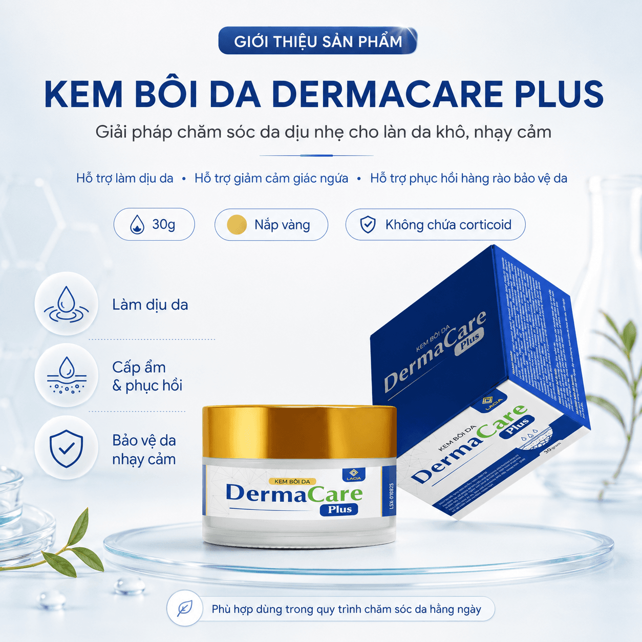 Kem Bôi Da DermaCare Plus — Nắp Vàng