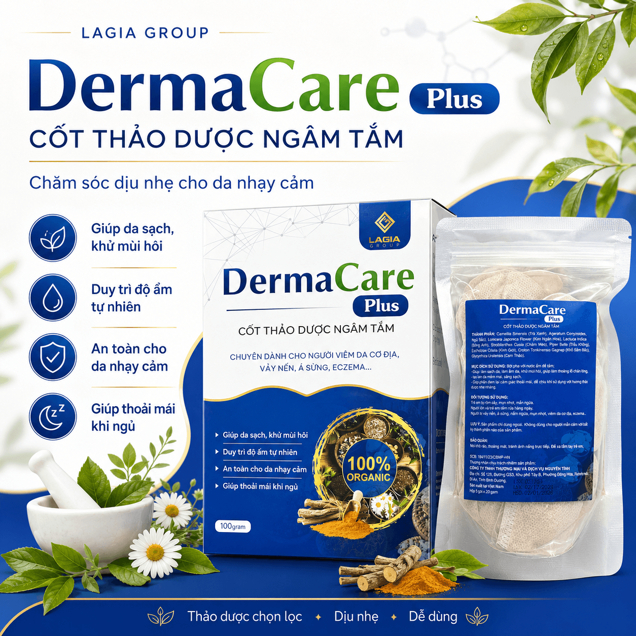 Cốt Ngâm Tắm Thảo Dược DermaCare Plus
