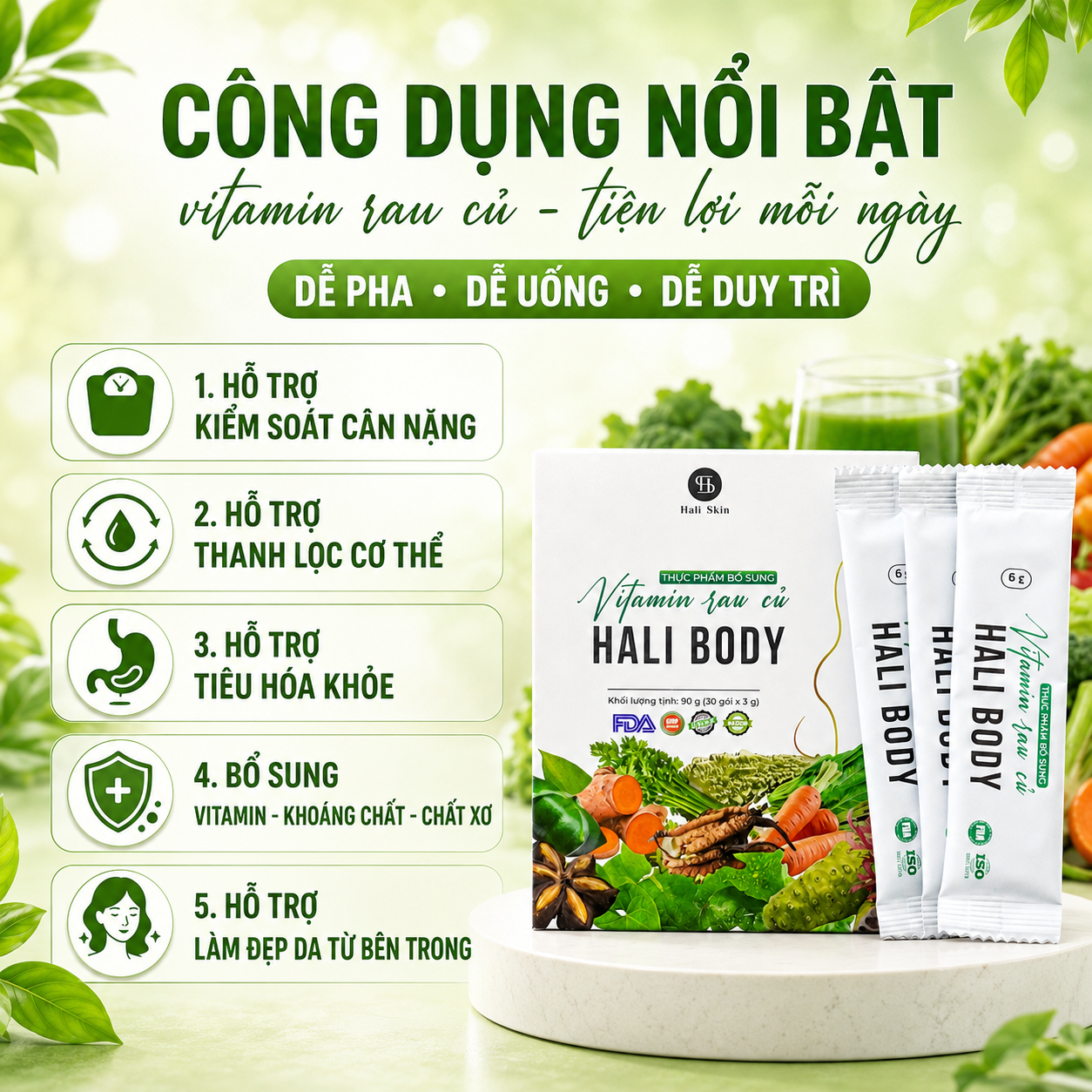 Bột Vitamin Rau Củ Hali Body - hình 2