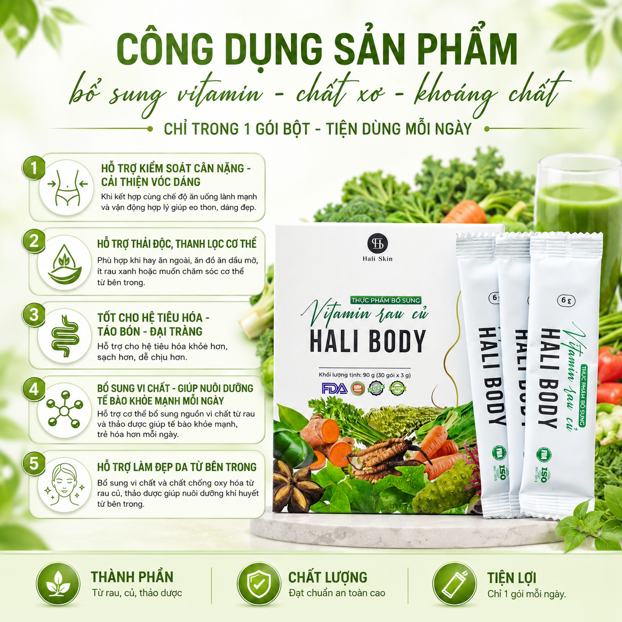 Bột Vitamin Rau Củ Hali Body - hình 3