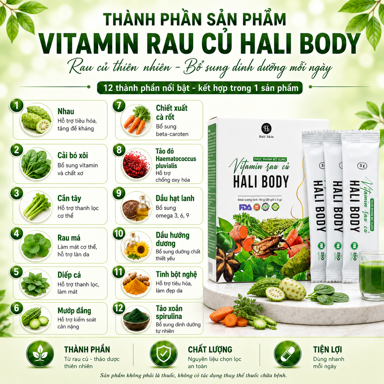 Bột Vitamin Rau Củ Hali Body - hình 4