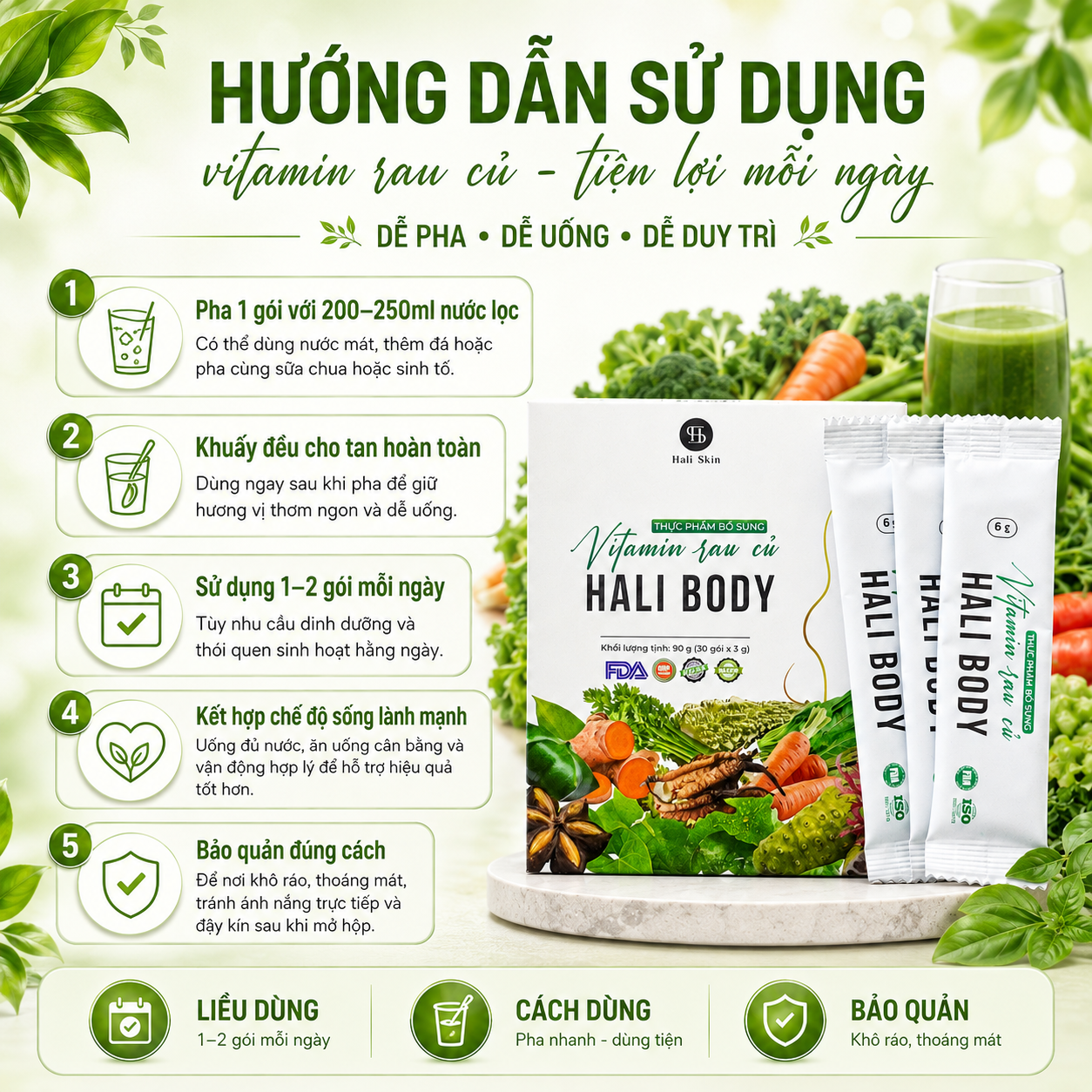 Bột Vitamin Rau Củ Hali Body - hình 5