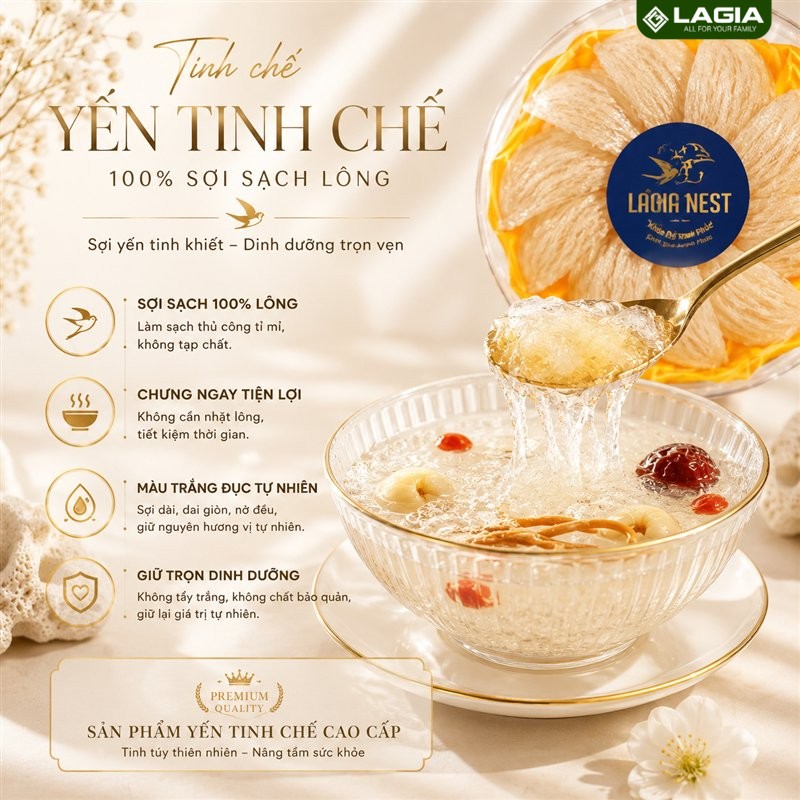 Yến tinh chế dễ chưng cho mẹ bầu tẩm bổ