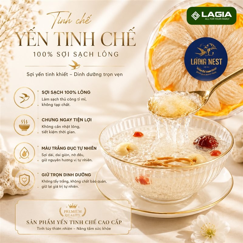 Cách chưng yến không đường thêm gừng táo đỏ cho người tiểu đường